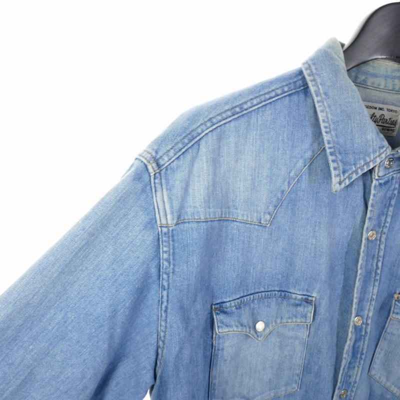 ワコマリア デニムシャツ ウエスタンシャツ 刺繍 チェーンステッチ L WACKO MARIA ワコマリア デニム ウエスタンシャツ 刺繍 コットン