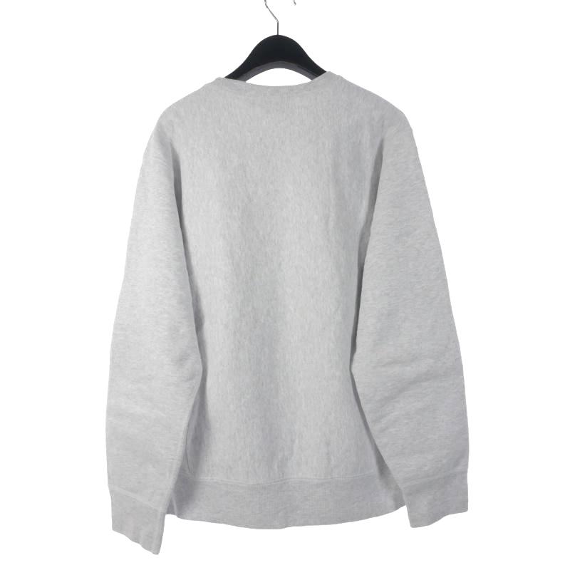 Supreme グレー ロゴトレーナー起毛