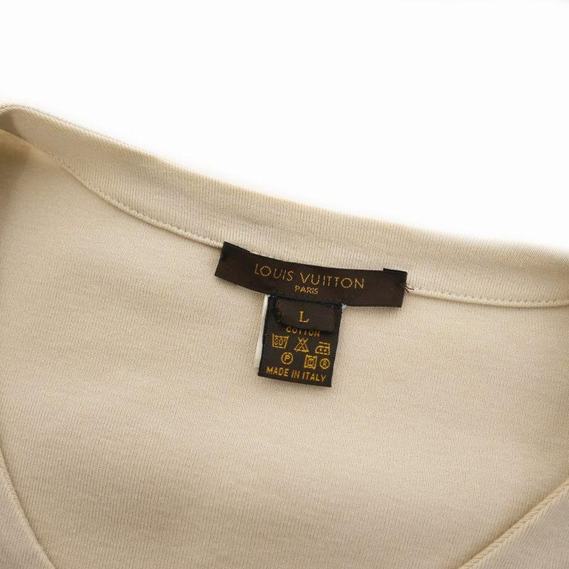 ルイヴィトン 長袖ポロシャツ ベージュ （Sサイズ／ウール100%） ロゴ刺繍 モノグラム フランネル ロングスリーブ ポロシャツ ｜ルイ・ヴィトン