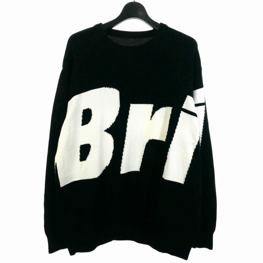 L  FCRB 23AW　BIG LOGO CREWNECK KNIT 黒 エフシーレアルブリストル F.C.Real Bristol FCRB 23AW BIG LOGO