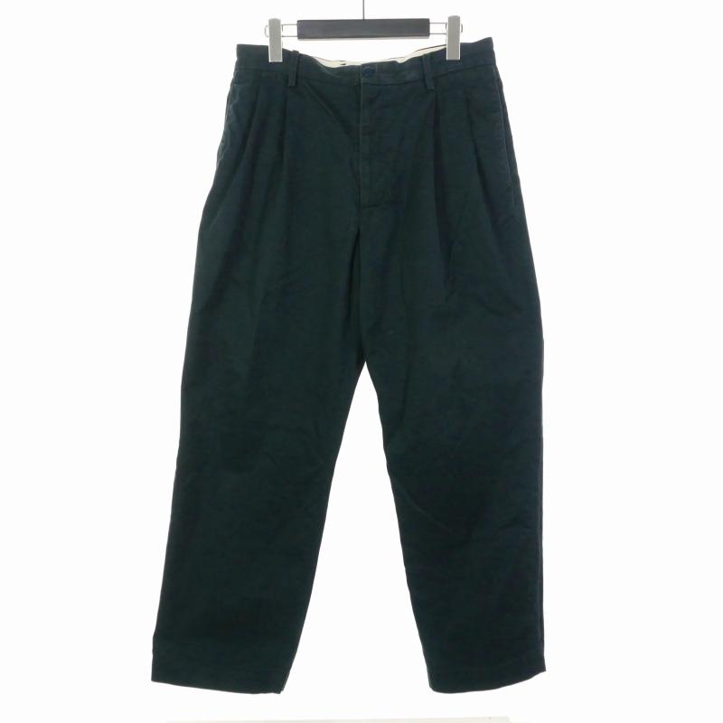 【中古】ワコマリア WACKO MARIA DOUBLE PLEATED CHINO TROUSERS ワークパンツ スラックス ボトムス L ネイビー 紺 メンズ WACKO MARIA（ワコマリア） WACKO MARIA DOUBLE PLEATED CHINO