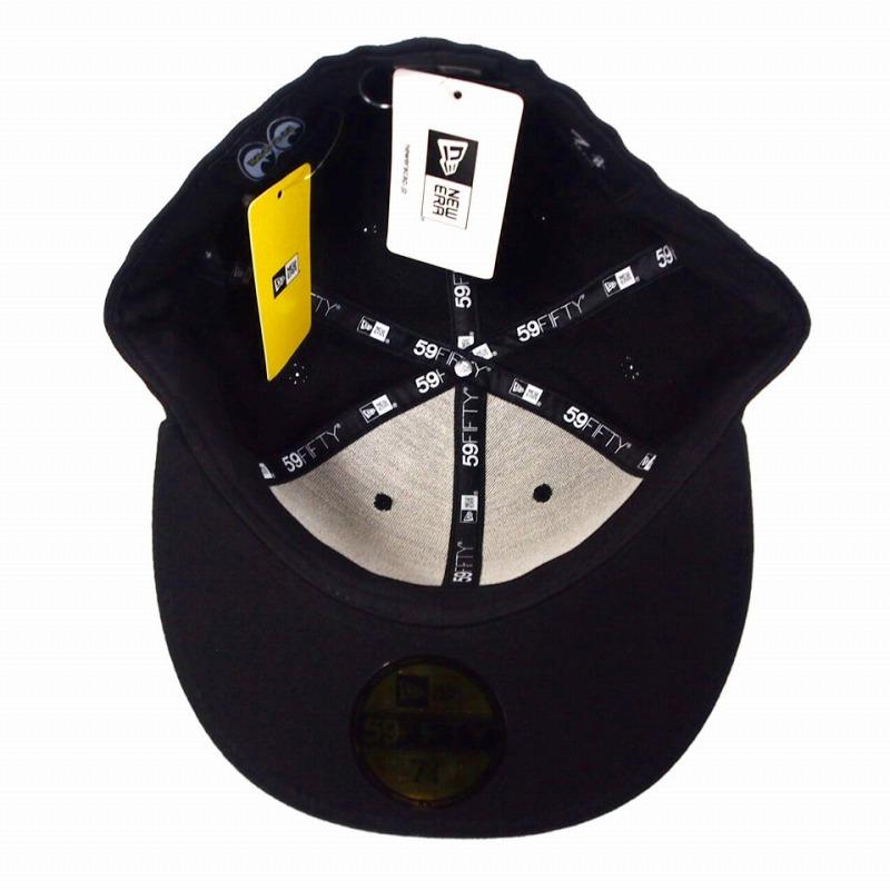 【レア】NEW ERA×MOON EYES キャップ ピンスト コラボ ニューエラ NEW ERA × ムーンアイズ MOONEYES ピンストライプ ロゴ刺繍