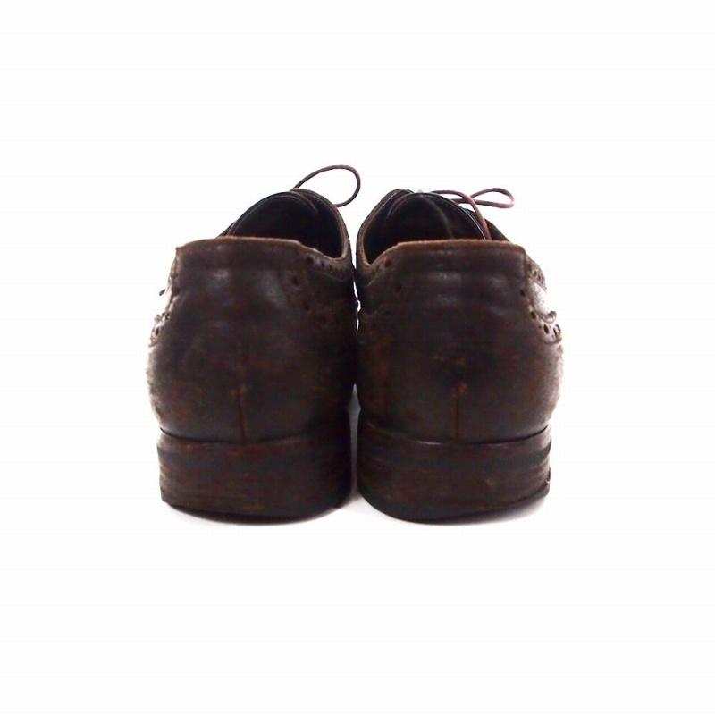 PRADA プラダ ウィングチップ レザーシューズ 靴 7.5 ブラウン 茶 1