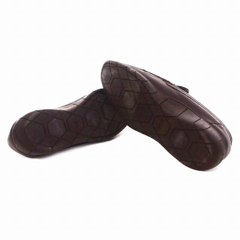 ア・テストーニ a.testoni ローファー スリッポン 靴 7.5 ブラウン 茶