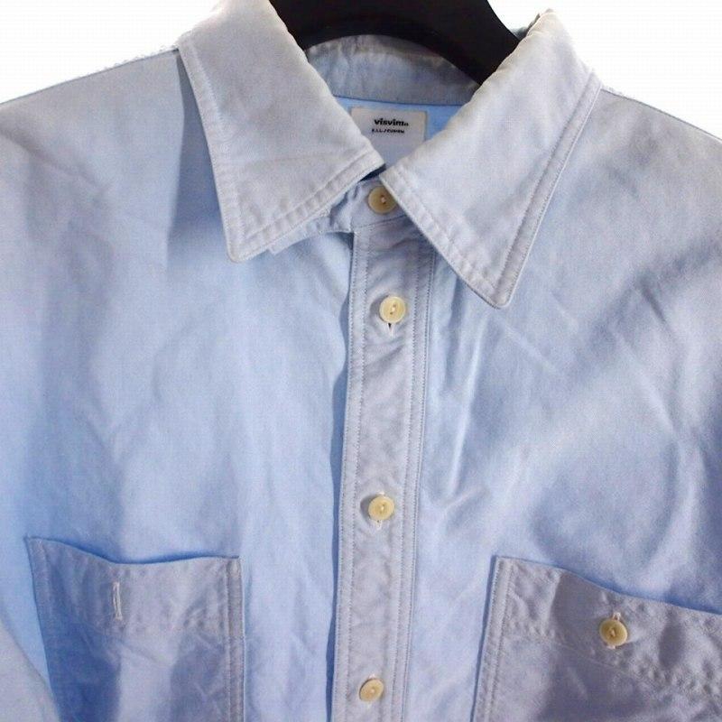『visvim』 長袖シャツ　ボタンダウン　上品　シンプル　ブルー　【L】 visvim』 長袖シャツ ボタンダウン 上品 シンプル ブルー 【L】