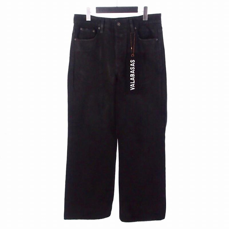 バラバサス VALABASAS コーティング加工 ワイドデニム ジーンズ パンツ