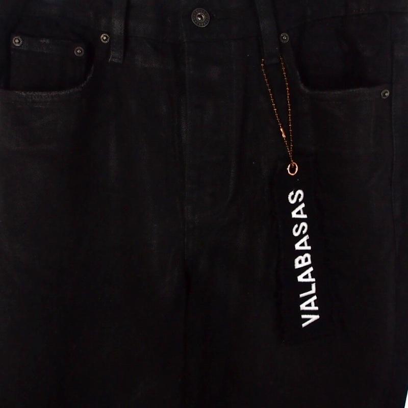 バラバサス VALABASAS コーティング加工 ワイドデニム ジーンズ パンツ