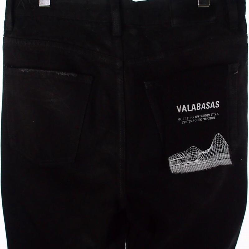 バラバサス VALABASAS コーティング加工 ワイドデニム ジーンズ パンツ