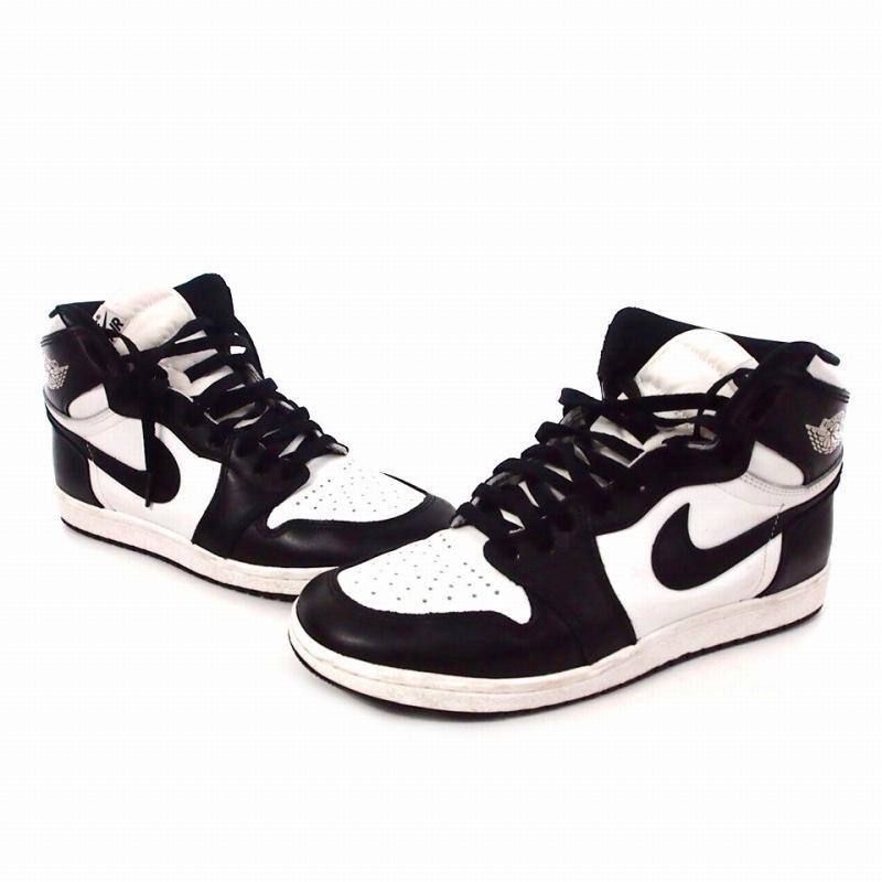 【中古】ナイキ NIKE Air Jordan 1 High '85 スニーカー シューズ US8.5 26.5?p ブラック/ホワイト bq4422-001 メンズ NIKE（ナイキ） NIKE Air Jordan 1 High '85 スニーカー シューズ US8