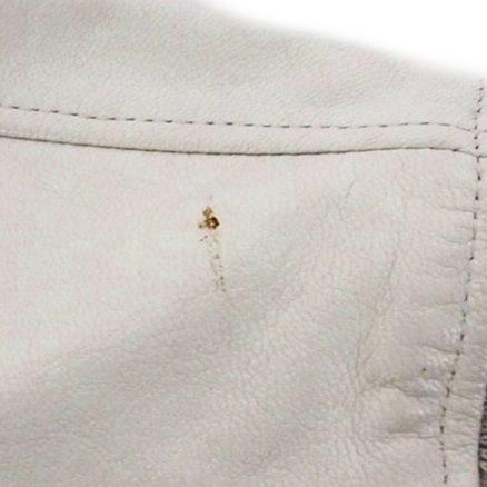 DIESEL ディーゼル　スタジャン　レザー　ウール　ホワイト DIESEL（ディーゼル） スタジャン レザージャケット ブルゾン 上着 S