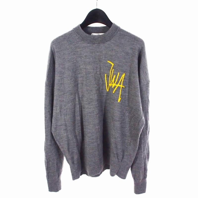 JW Anderson ジェイダブリューアンダーソン ニット・セーター XL 青 【古着】【中古】【送料無料】 J.W.ANDERSON - JW Anderson ニット・セーター S 青xグレーx緑(総柄