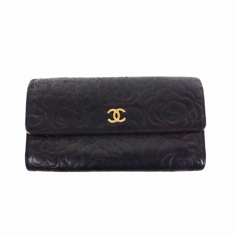 CHANEL（シャネル） カメリア ココマーク ウォレット 長財布 ブラック