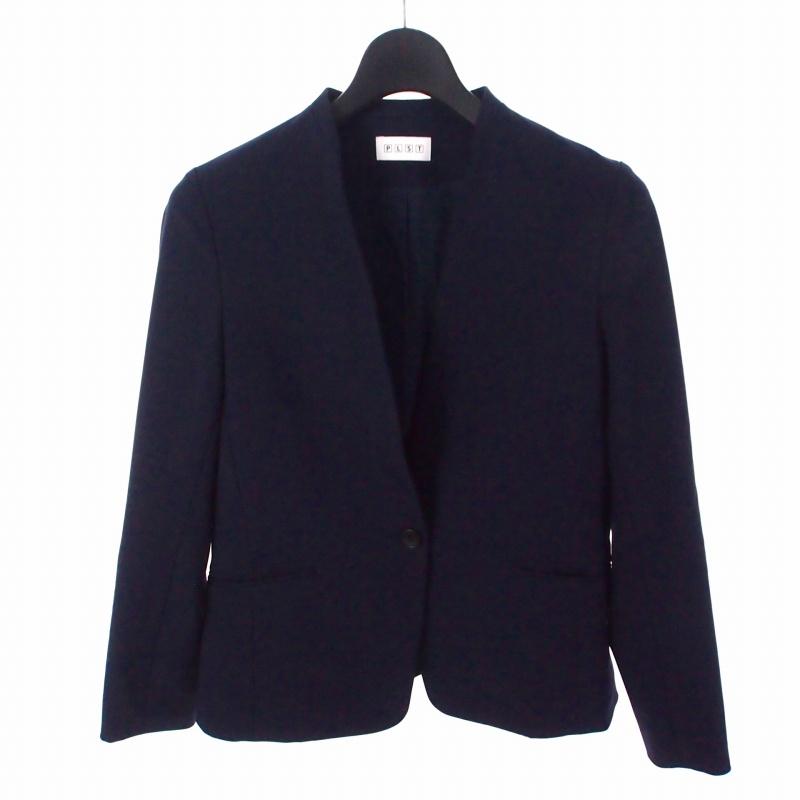 プラステ PLST ブラッシュドバック ノーカラージャケット ブレザー S