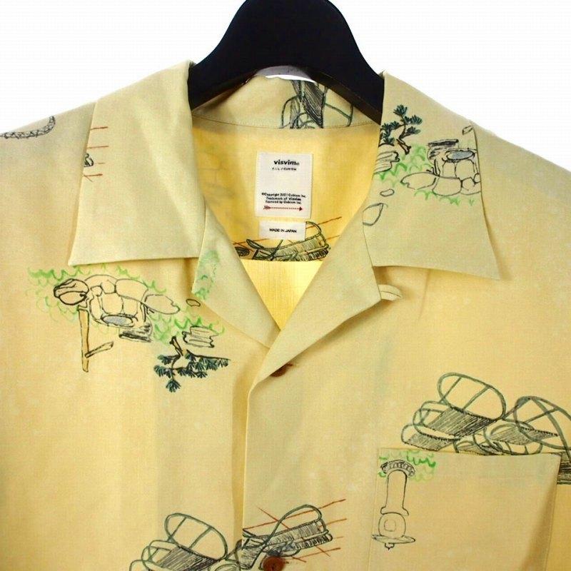 ビズビム VISVIM WALLIS SHIRT S/S GARDEN シャツ 半袖 3 イエロー 黄