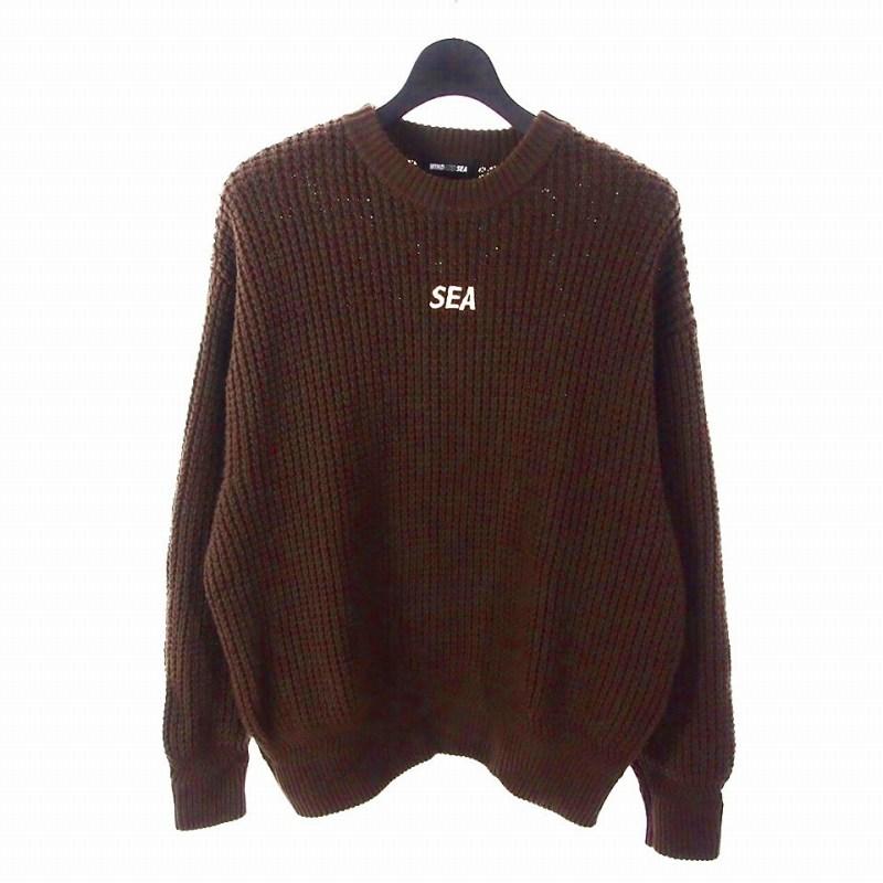 ウィンダンシー WIND AND SEA ワッフルニット セーター M ブラウン 茶 