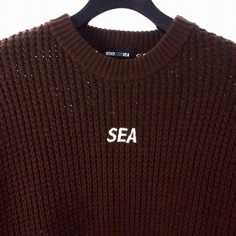 ウィンダンシー WIND AND SEA ワッフルニット セーター M ブラウン 茶 