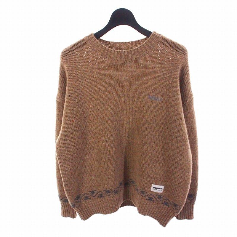 【中古】ネイバーフッド NEIGHBORHOOD 23AW ローゲージニット セーター M ベージュ 232FUNH-KNM05 メンズ ネイバーフッド NEIGHBORHOOD 23AW ローゲージニット セーター M
