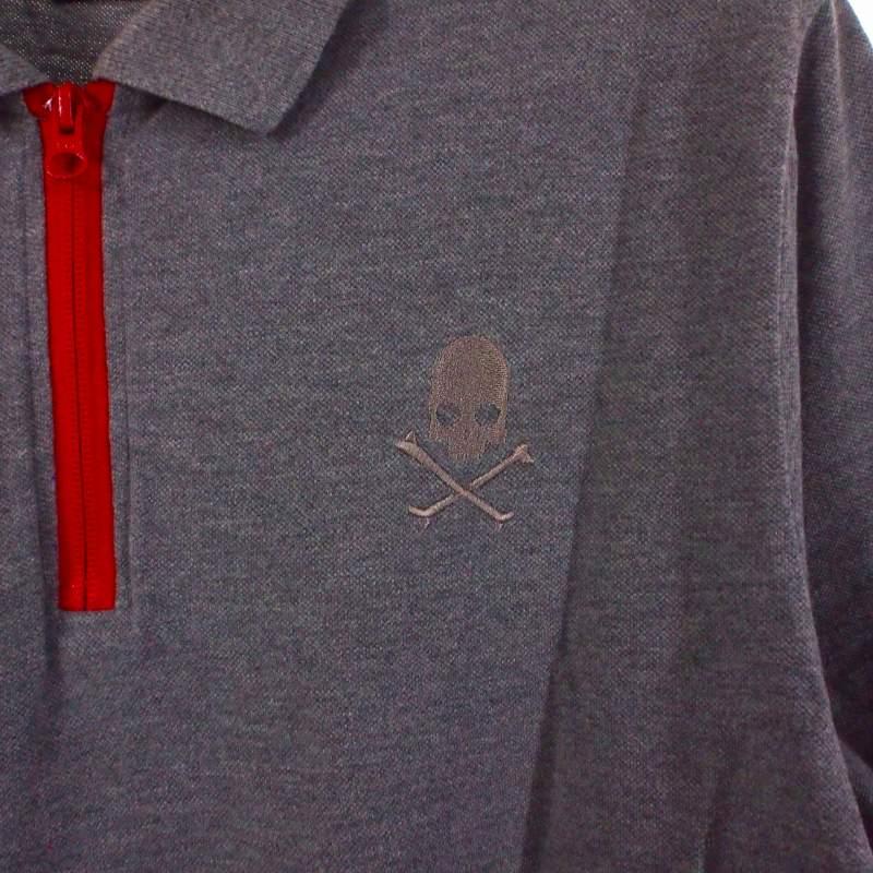 ハイドロゲン HYDROGEN 刺繍ロゴ ハーフジップ ポロシャツ カットソー