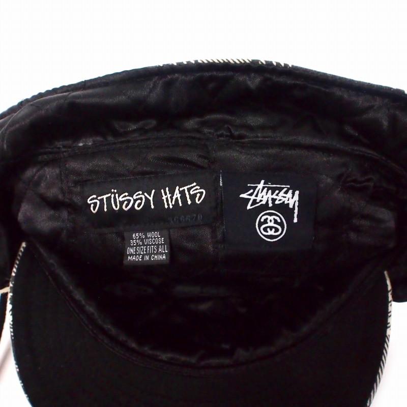 【中古】ステューシー STUSSY Trapper Hat チェック ハット キャップ 耳当て 帽子 ONE SIZE ホワイト/グレー メンズ STUSSY（ステューシー） STUSSY Trapper Hat チェック ハット キャップ