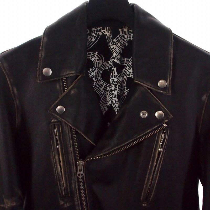 Number (N)ine 黒レザージャケット ナンバーナイン NUMBER (N)INE 牛革 レザー ライダースジャケット