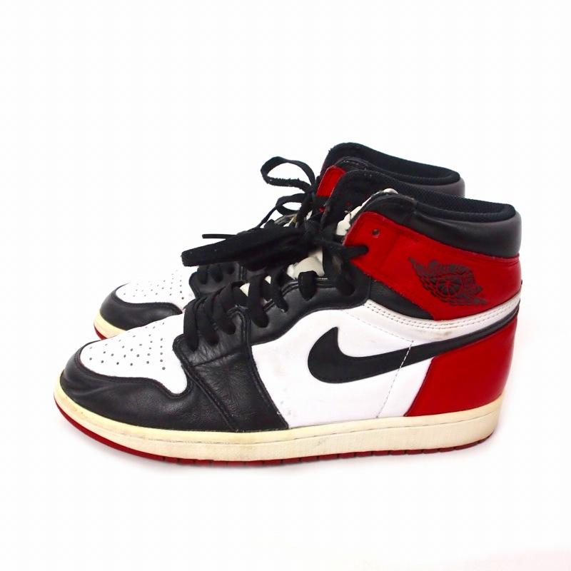 美品 NIKE ナイキ サイズ:27.5cm AIR JORDAN 1 RETRO HIGH OG BLACK TOE (2016年製 / 555088-125) エア ジョーダン1 ブラック バーシティレッド ホワイト US9.5 ハイカット スニーカー シューズ 靴【メンズ】【中古】 NIKE（ナイキ） NIKE Air Jordan 1 Retro High OG 