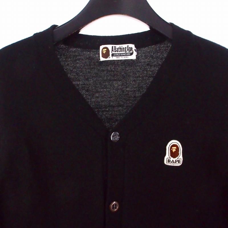 A BATHING APE アベイシングエイプ カーディガン メンズ 【古着】【中古】 A BATHING APE（アベイシングエイプ） ウールニットカーディガン 長袖