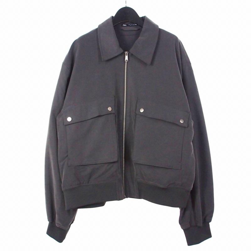 ZARA（ザラ） ジップブルゾン ジャケット XL グレー メンズ : ブランド