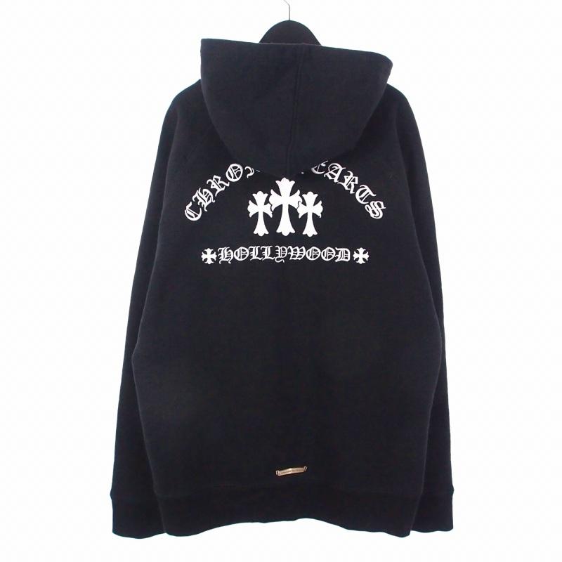 クロムハーツ Chrome Hearts SAILIN ON ZIP HD サイズ:XL セメタリークロス刺繍ジップアップパーカー 中古 OS06 CHROME HEARTS（クロムハーツ） CHROME HEARTS SAILIN ON ZIP HD