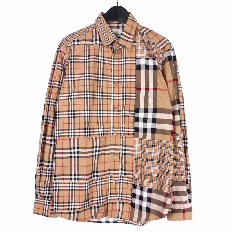 BURBERRY バーバリー　シャツ ノバチェック 現行 長袖 BURBERRY（バーバリー） ノバチェック パッチワーク シャツ 長袖 S