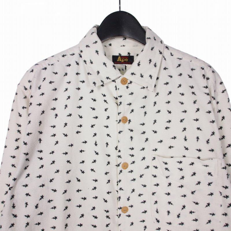 アベイシングエイプ 90S 総柄 ネルシャツ 長袖 XL A BATHING APE（アベイシングエイプ） A BATHING APE 90S 総柄
