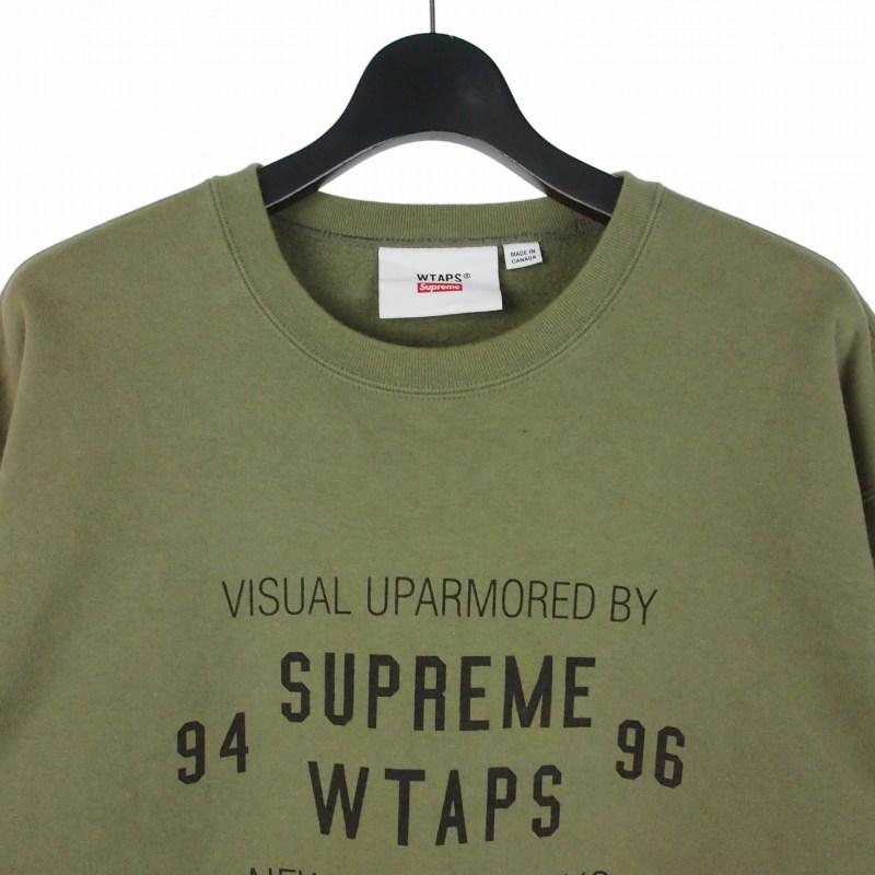 Supreme WTAPS Crewneck ライトオリーブ 21aw Supreme（シュプリーム） × ダブルタップス WTAPS 21AW クルーネック