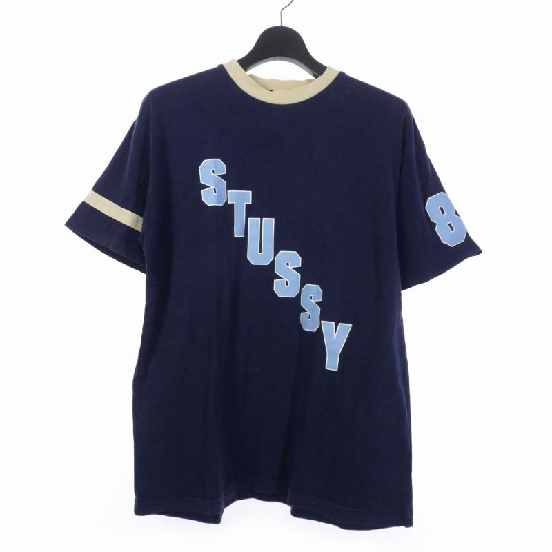 【90s・紺タグ/白タグ】OLD STUSSY 反転ロゴ Tシャツ M ネイビー STUSSY（ステューシー） オールドステューシー 90S 白タグ Tシャツ