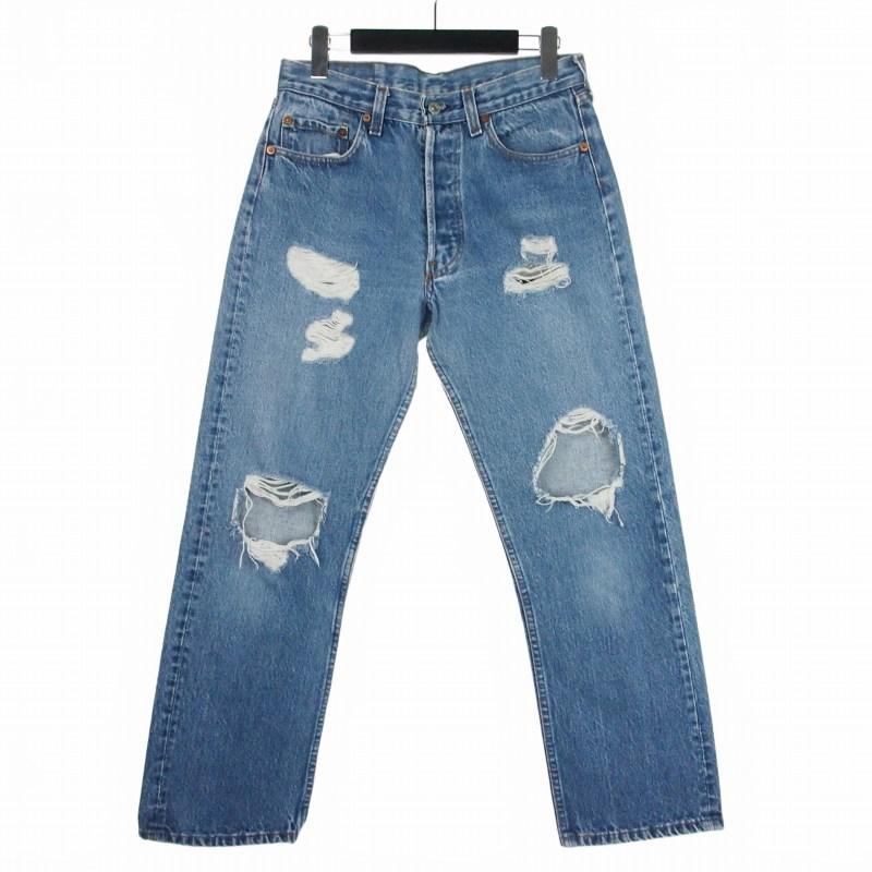 Levi's（リーバイス） アメリカ製 501 ダメージ加工 ストレート デニム