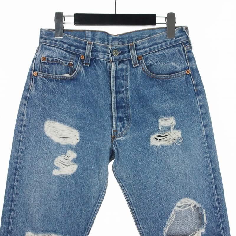 Levi's（リーバイス） アメリカ製 501 ダメージ加工 ストレート デニム