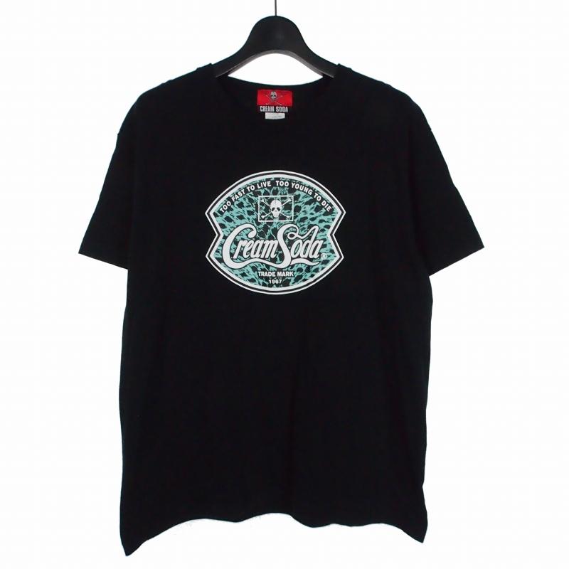 クリームソーダ CREAM SODA シン・ドクロ プリント Tシャツ カットソー
