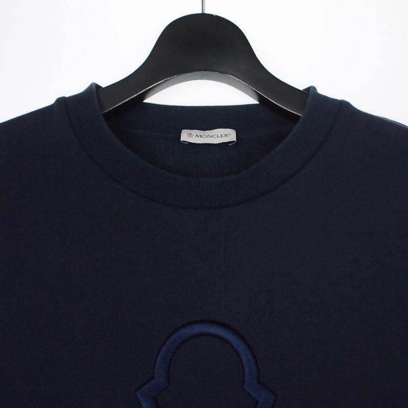 MONCLER ロゴパッチ スウェット ネイビー S MONCLER（モンクレール） ロゴ刺? スウェット トレーナー S ネイビー