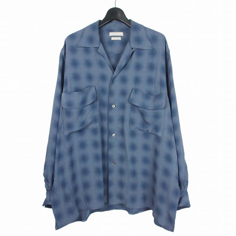 ヨーク YOKE 25SS BLURRED OMBRE PLAID OPEN COLLAR SHIRT オンブレ