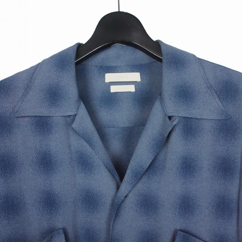 ヨーク YOKE 25SS BLURRED OMBRE PLAID OPEN COLLAR SHIRT オンブレ
