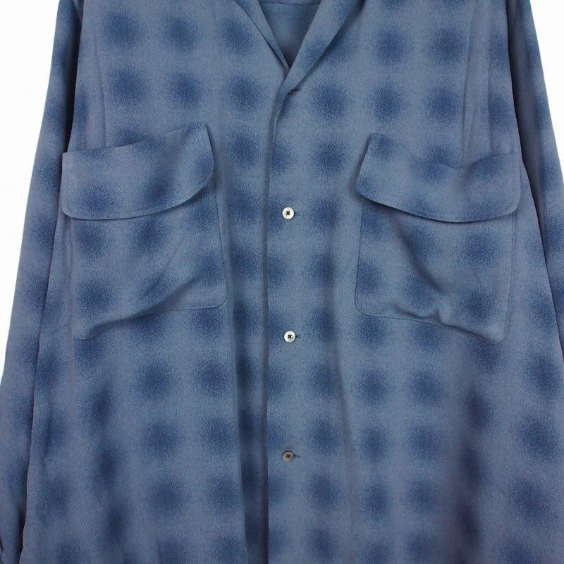 ヨーク YOKE 25SS BLURRED OMBRE PLAID OPEN COLLAR SHIRT オンブレ