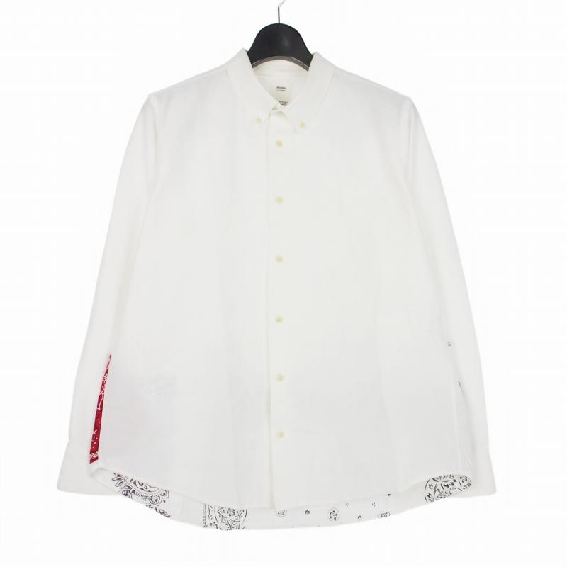 VISVIM コットン100% ホワイト/ブラック バンダナ サイズ3 ビズビム VISVIM BANDANA SHIRT バンダナシャツ 長袖 2 ホワイト 白
