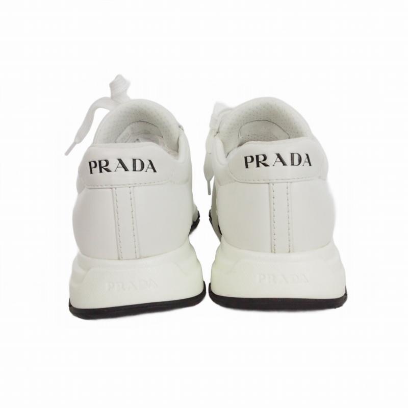 PRADA（プラダ） ラムレザー ローカット スニーカー 靴 6 ホワイト 白