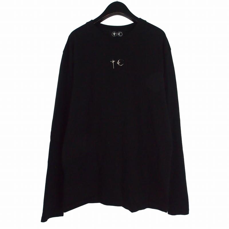 THUG CLUB 長袖カットソー ブラック サグクラブ Thug Club ロゴスタッズ クルーネック 長袖 カットソー T