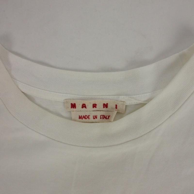 MARNI（マルニ） コットンロゴスウェットシャツ 刺繍パッチ Tシャツ 