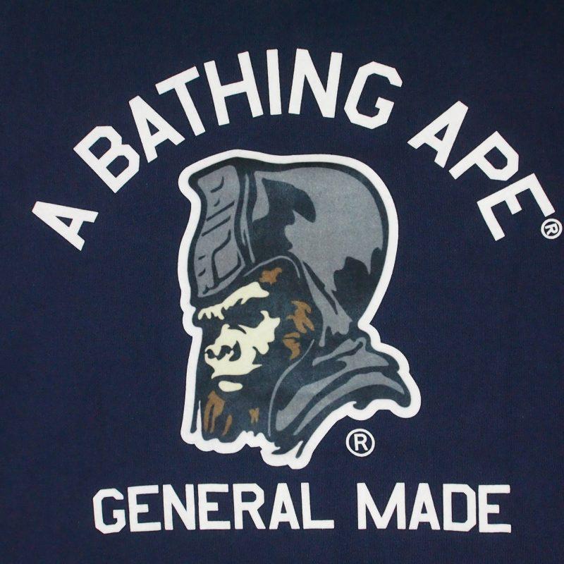 A BATHING APE zip Parker ロゴ パッチ ネイビー A BATHING APE（アベイシングエイプ） パーカー フーディー バック