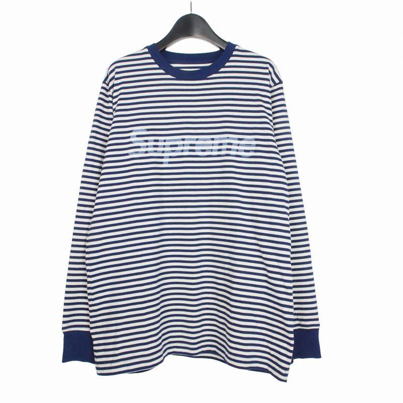 Supreme 15AW ストライプ 長袖カットソー Sサイズ Supreme（シュプリーム） SUPREME 15AW Striped Logo L/S Top