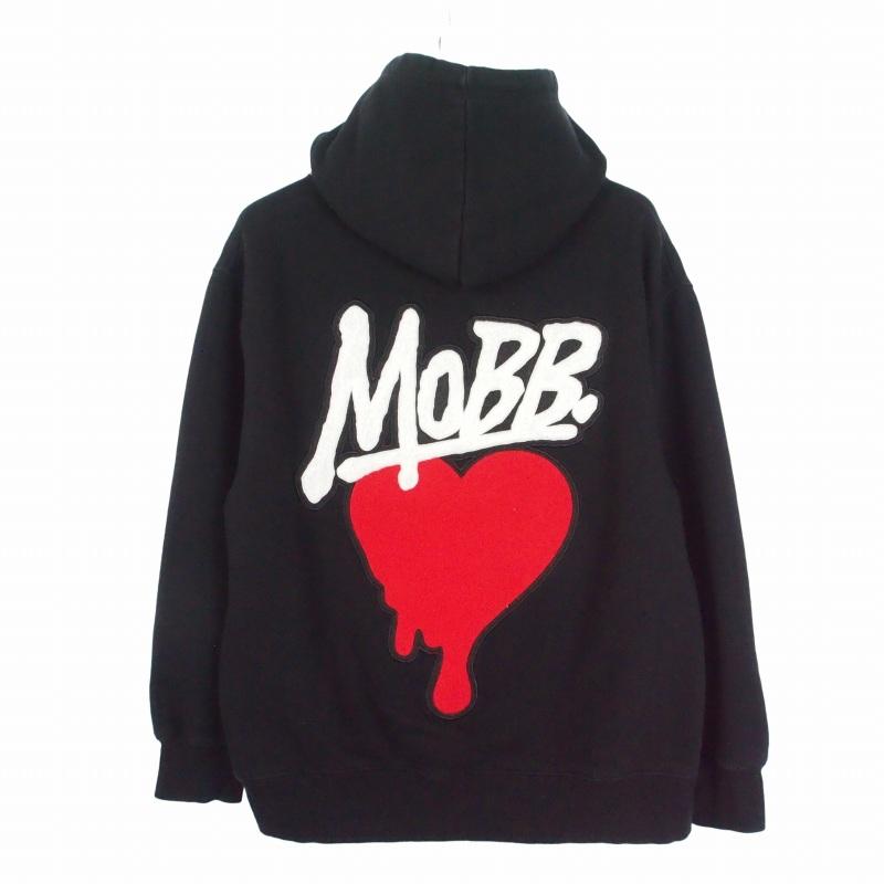 モブ MOBB ハートドリップワッペンフーディー ハートデザインパーカー 