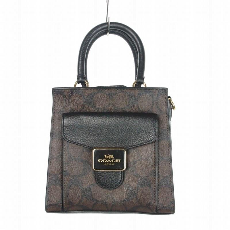 美品 COACH ハンドバッグ ミニ ペッパー シグネチャー COACH（コーチ） COACH Mini Pepper Crossbody In Signature Canvas