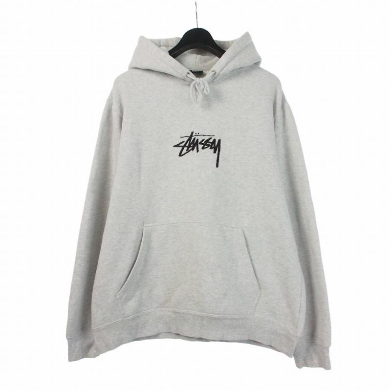 STUSSY（ステューシー） STUSSY STOCK LOGO HOODIE ストックロゴ フーディー パーカー L グレー メンズ ...
