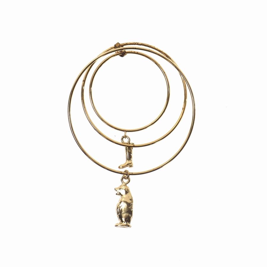 中古 未使用品 マルニ MARNI 19AW メタリック イヤリング アニマル  