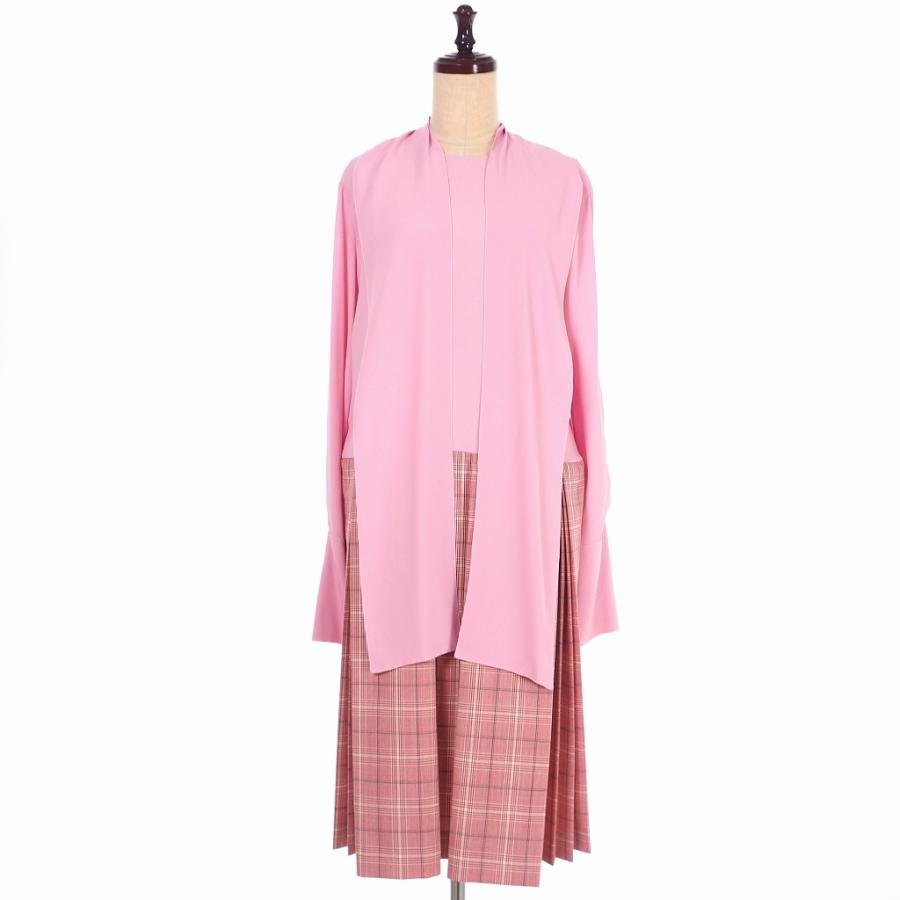 福袋特集 21 Marni 中古 マルニ ドッキン 切替 19aw Marni 中古 マルニ Marni 19aw 古着 国内正規 ベクトル Abma0370fq ピンク 38 シルク リボン ドレス 長袖 プリーツ ワンピース チェック ドッキング 切替 ワンピース チュニック Www Rankinengineering Com